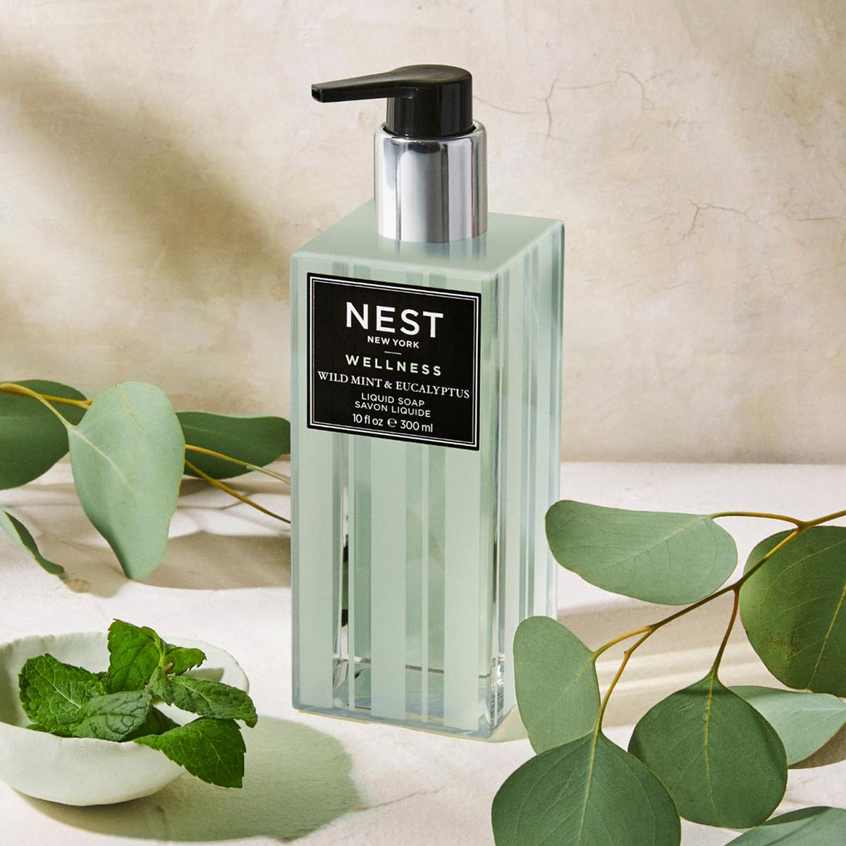 An image of Nest Fragrances Wild Mint & Eucalyptus Liquid Soap 10 fl oz