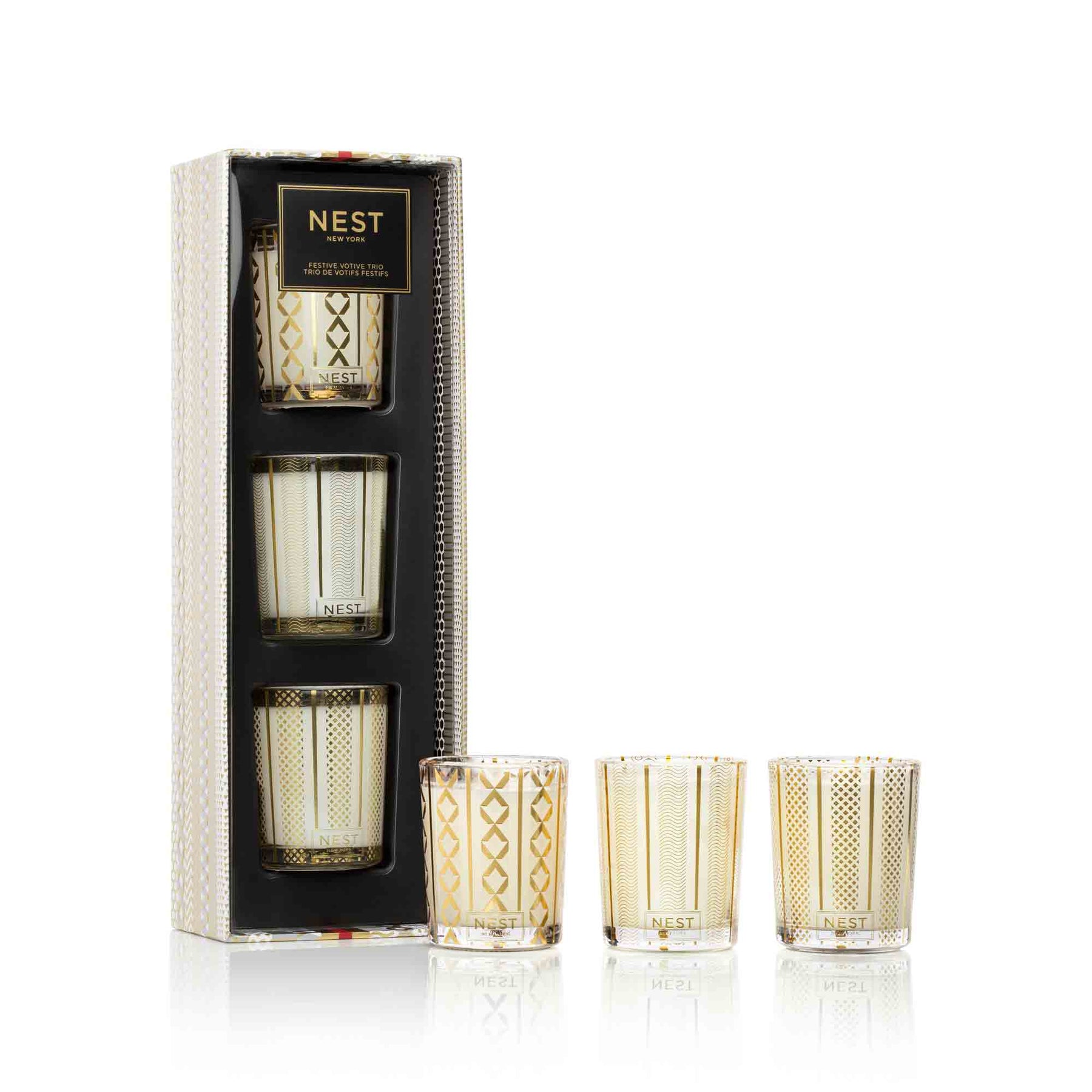 An image of Nest Fragrances Holiday Festive Votive Trio Set