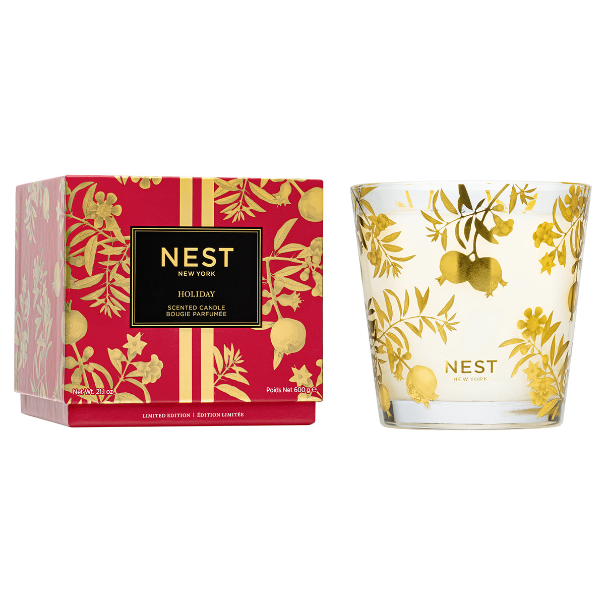 An image of Nest Fragrances Holiday Decorative 3-Wick Candle 21.2 oz