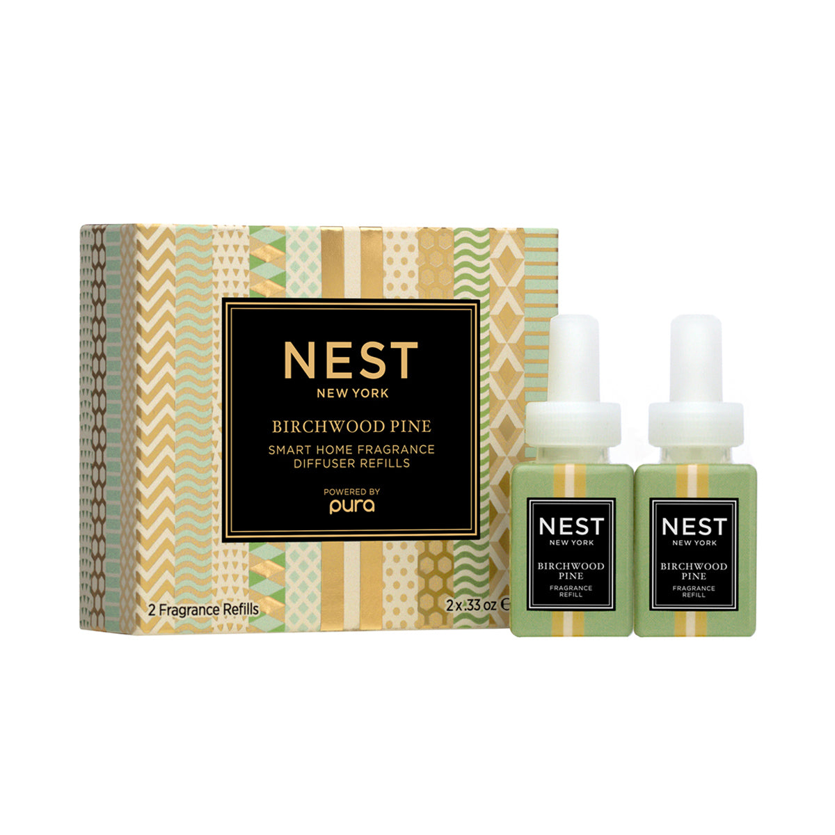 An image of Nest Fragrances Pura Birchwood Pine Refills 0.33 fl oz - Set of 2