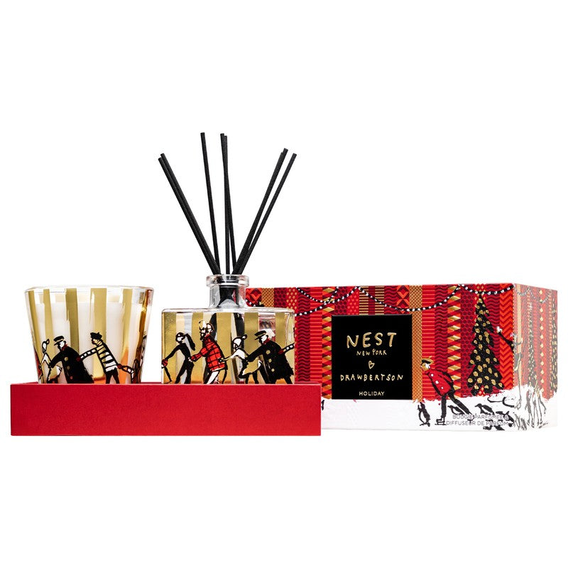 An image of Nest Fragrances Holiday Donald Robinson Candle & Reed Diffuser Gift Set