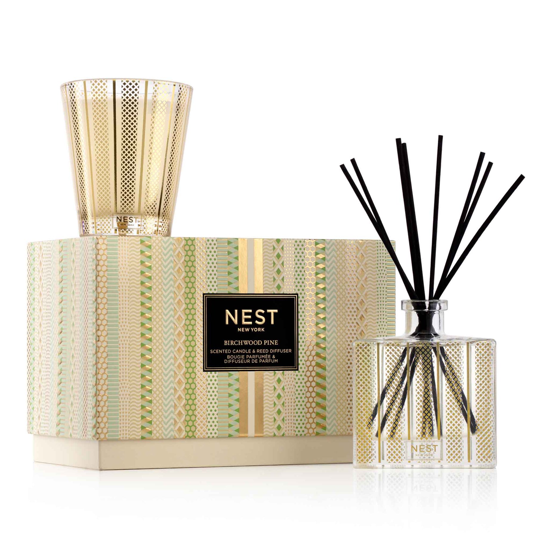 An image of Nest Fragrances Birchwood Pine Candle & Diffuser Gift Set