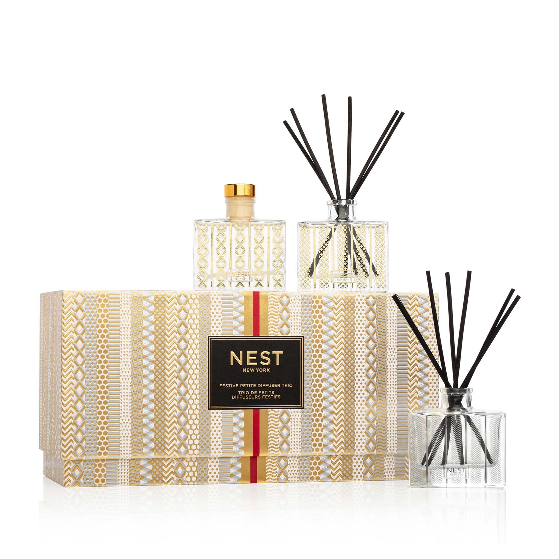 An image of Nest Fragrances Holiday Festive Petite Diffuser Trio Set