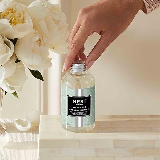 An image of Nest Fragrances Wild Mint & Eucalyptus Reed Diffuser Refill 5.9 fl oz