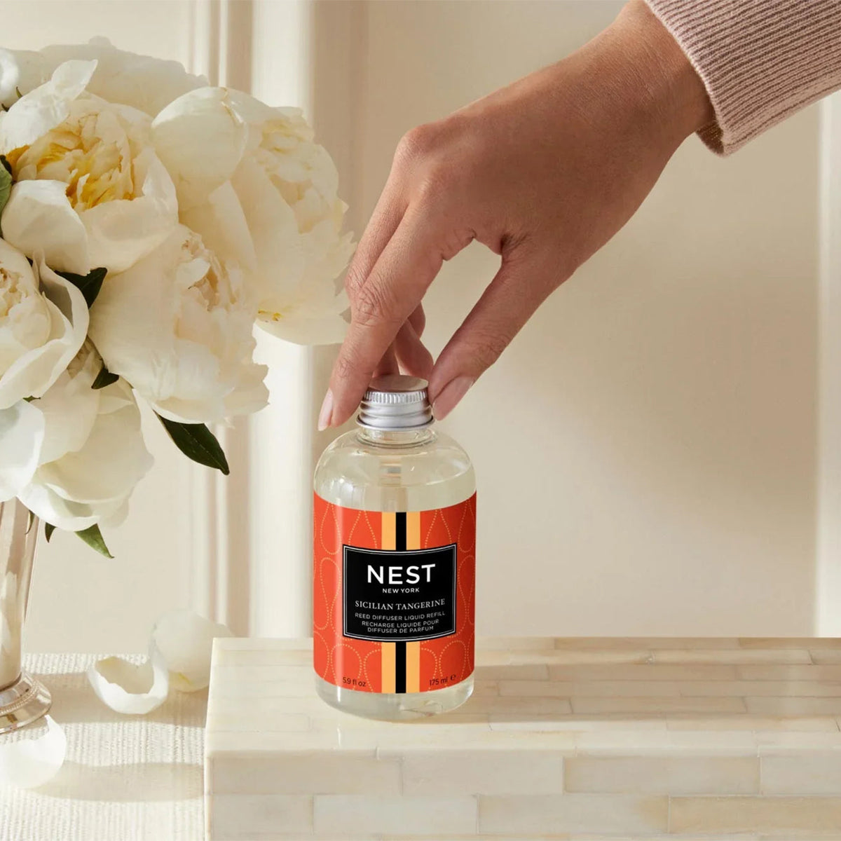 An image of Nest Fragrances Sicilian Tangerine Reed Diffuser Refill 5.9 fl oz
