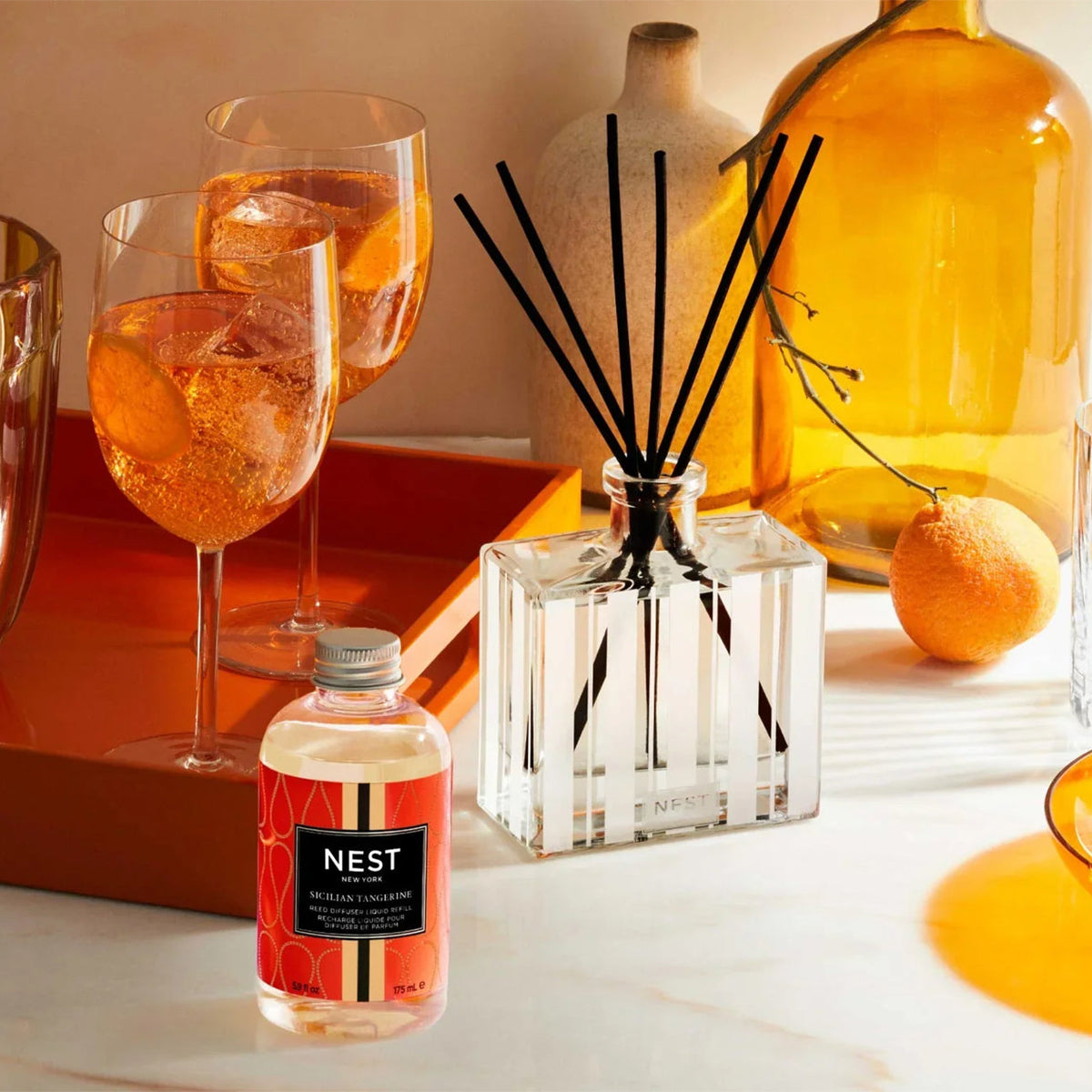 An image of Nest Fragrances Sicilian Tangerine Reed Diffuser Refill 5.9 fl oz