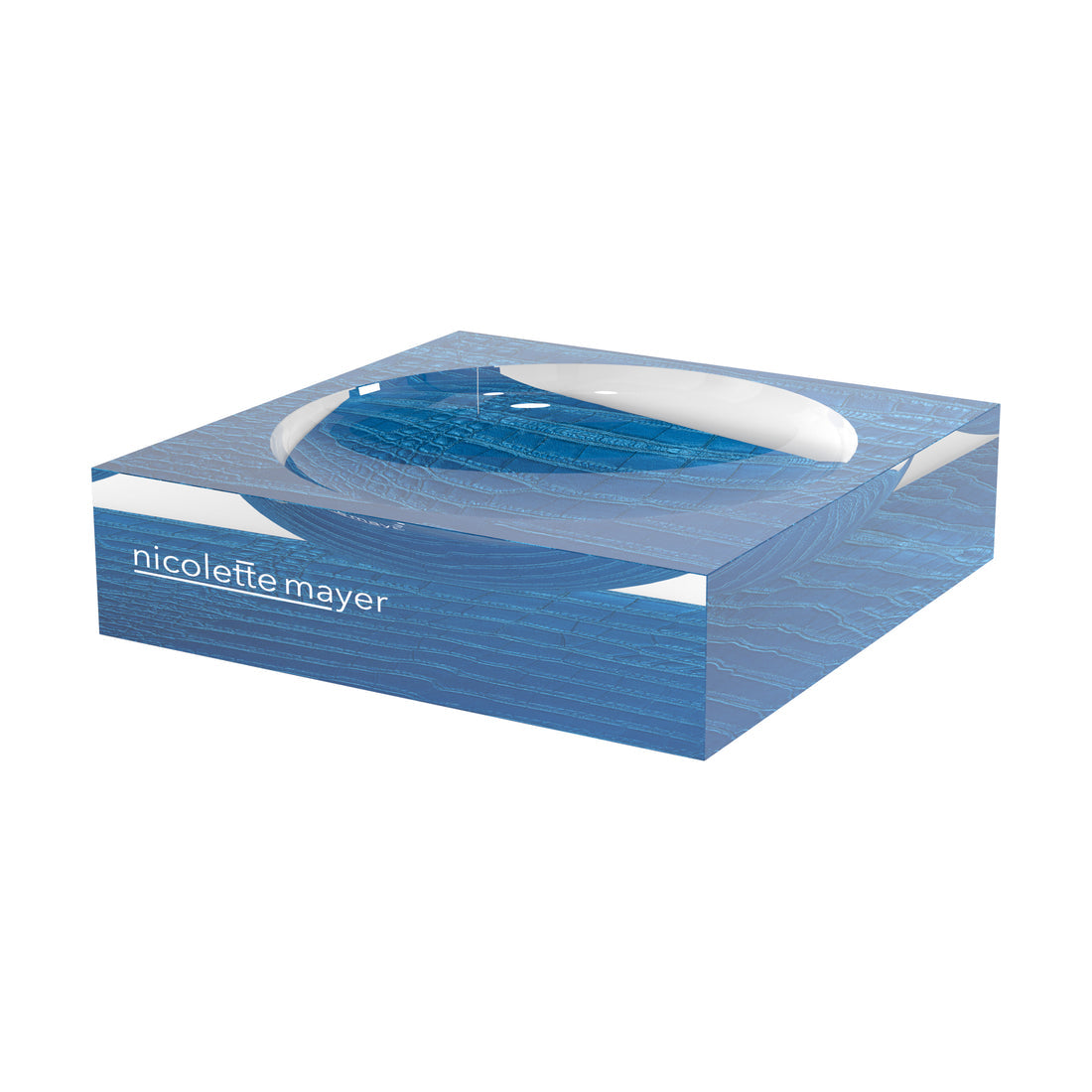 An image of Nicolette Mayer Crocodile Kyoto Blue Acrylic Candy Tray