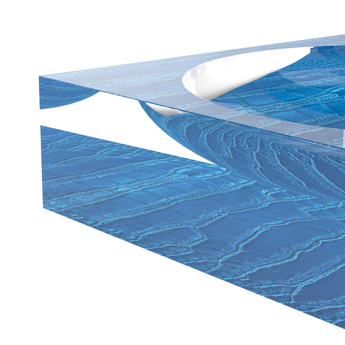 An image of Nicolette Mayer Crocodile Kyoto Blue Acrylic Candy Tray