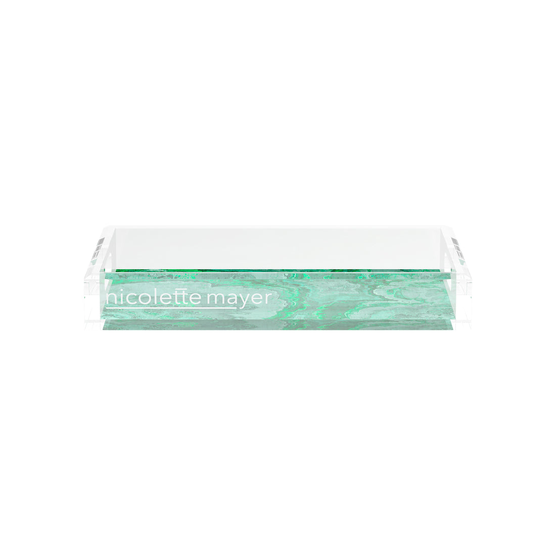 An image of Nicolette Mayer Agate Malachite Acrylic Vanity Tray