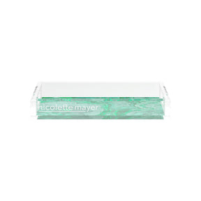Nicolette Mayer Agate Malachite Acrylic Vanity Tray