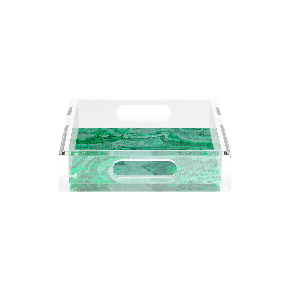 An image of Nicolette Mayer Agate Malachite Acrylic Vanity Tray