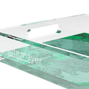 Nicolette Mayer Agate Malachite Acrylic Vanity Tray