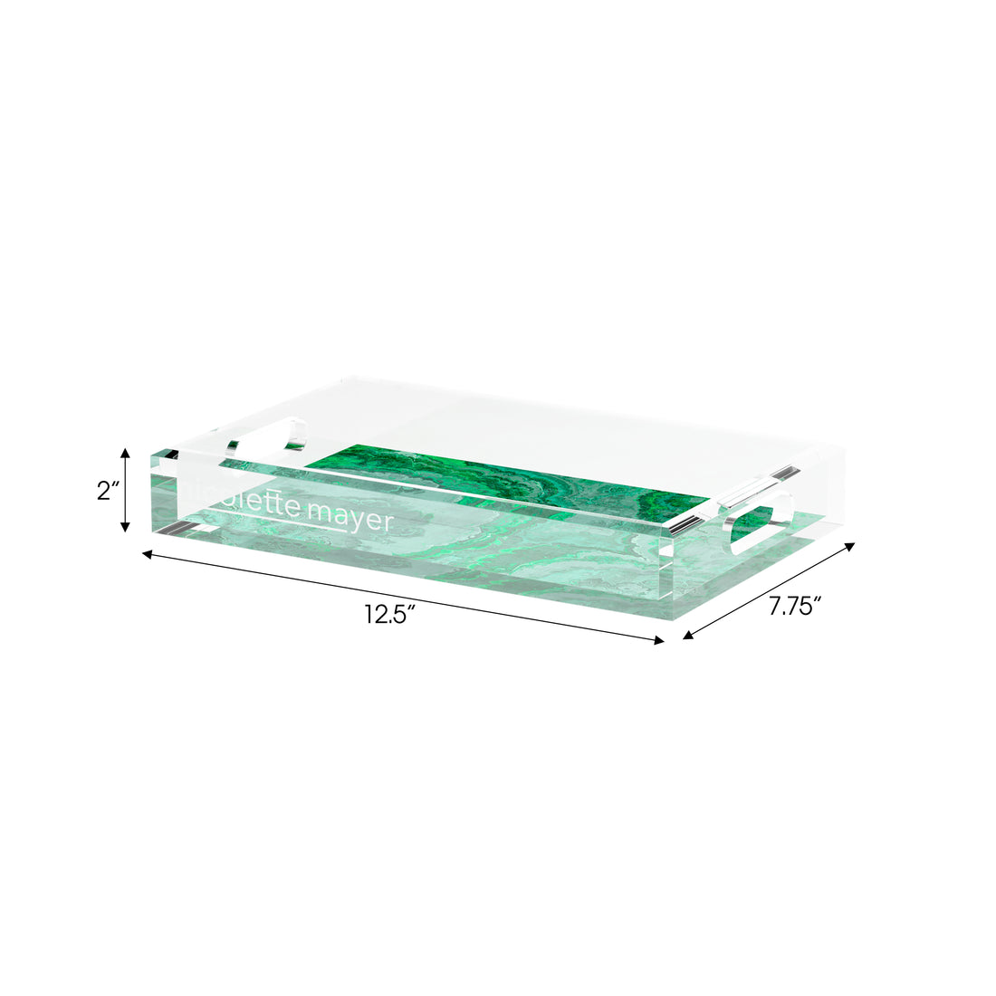 An image of Nicolette Mayer Agate Malachite Acrylic Vanity Tray