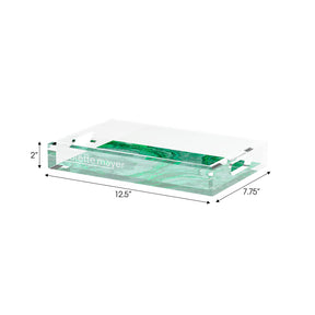 Nicolette Mayer Agate Malachite Acrylic Vanity Tray