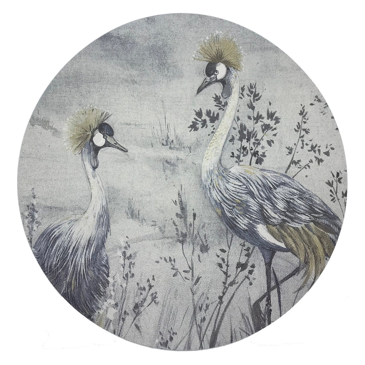 Nicolette Mayer Crested Crane Round Pebble Placemat