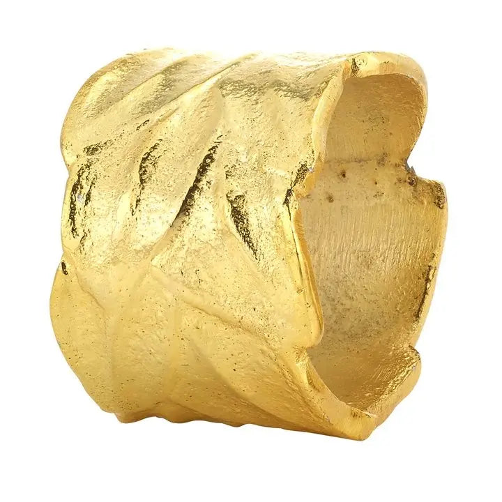 Bodrum Laurel Leaf Napkin Ring in Gold