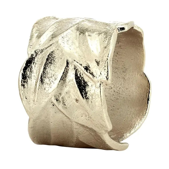 Bodrum Laurel Leaf Napkin Ring in Silver