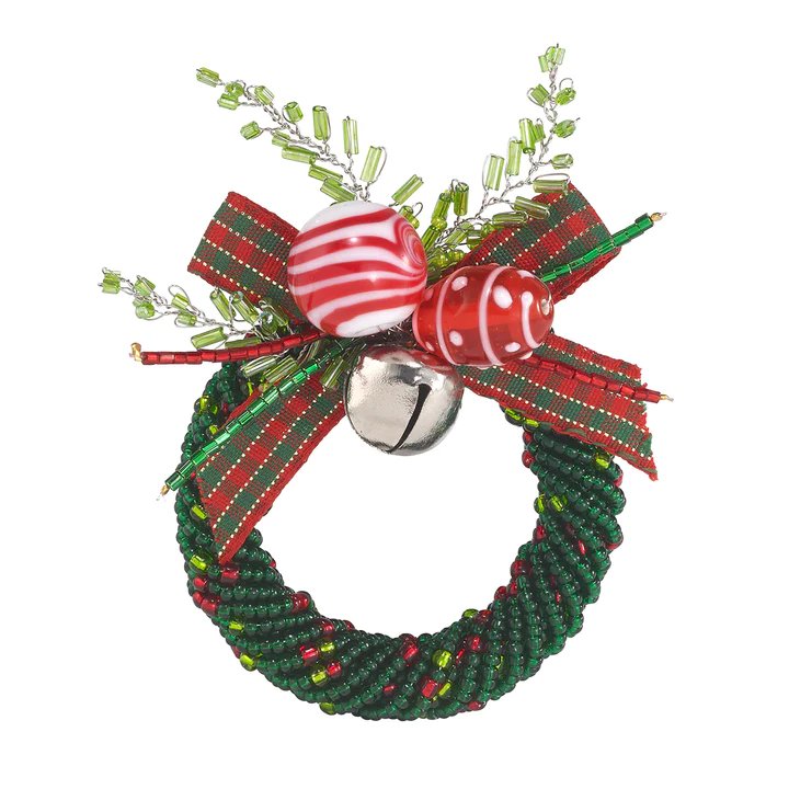An image of Bodrum Jingle Bells Forest Napkin Ring - Set of 4