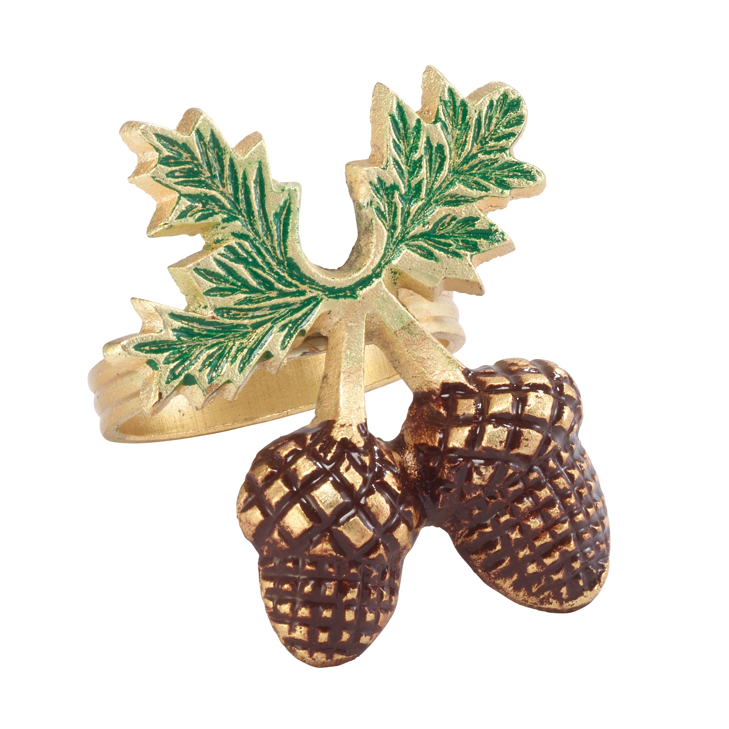 Bodrum Painted Acorn Napkin Ring - Set of 4