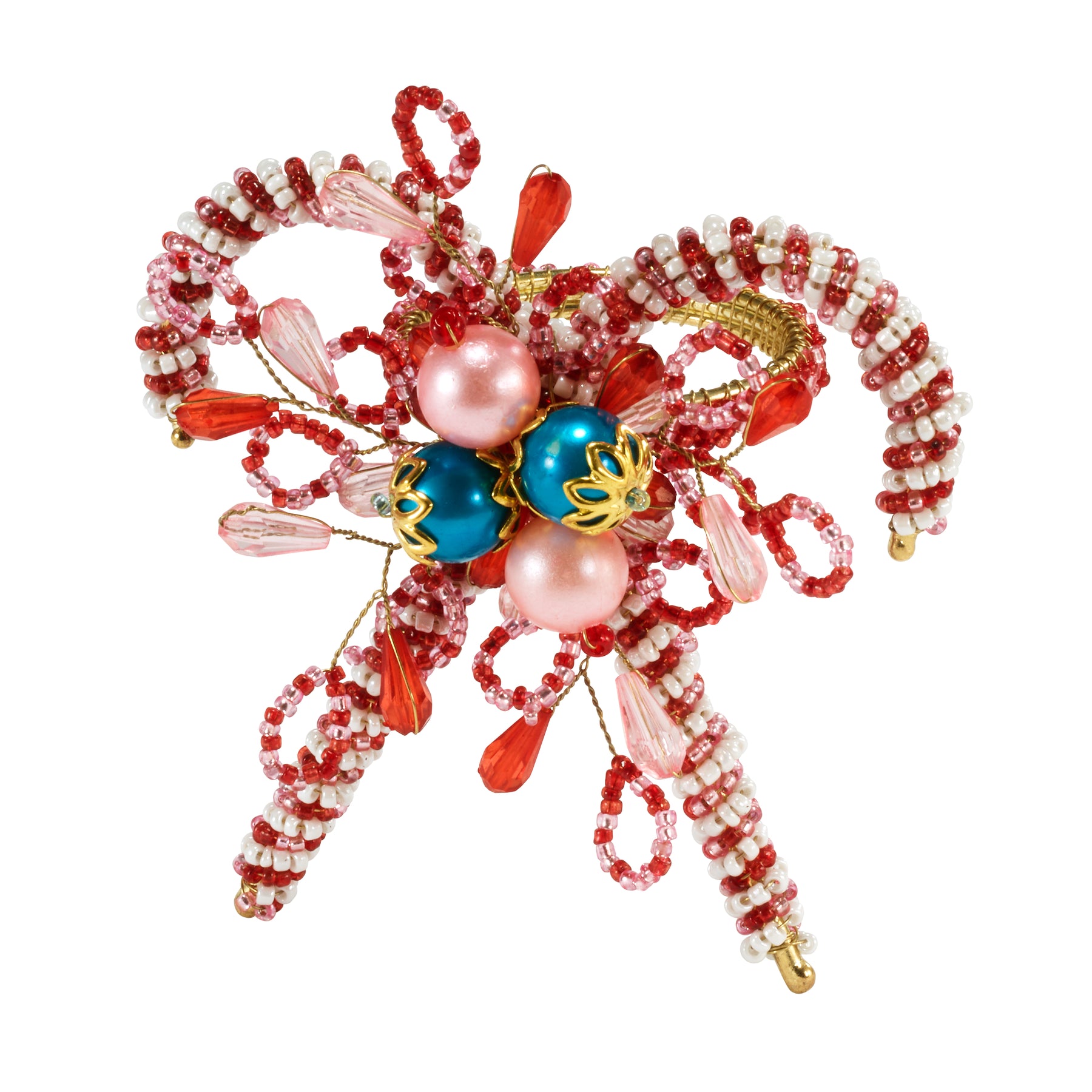 An image of Bodrum Candy Cane Napkin Ring - Set of 4