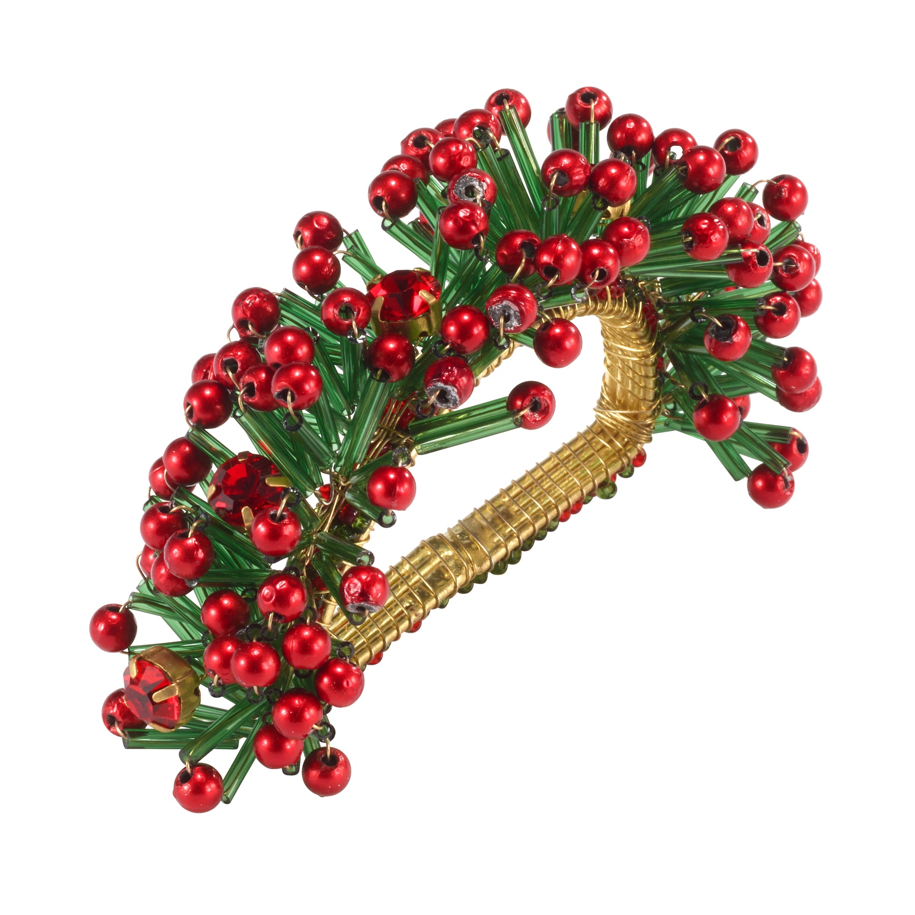 An image of Bodrum Holly Wreath Napkin Ring - Set of 4