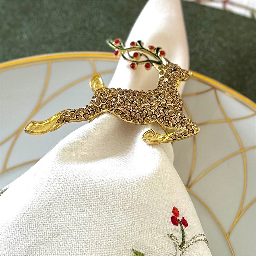 Bodrum Reindeer Napkin Ring - Set of 4