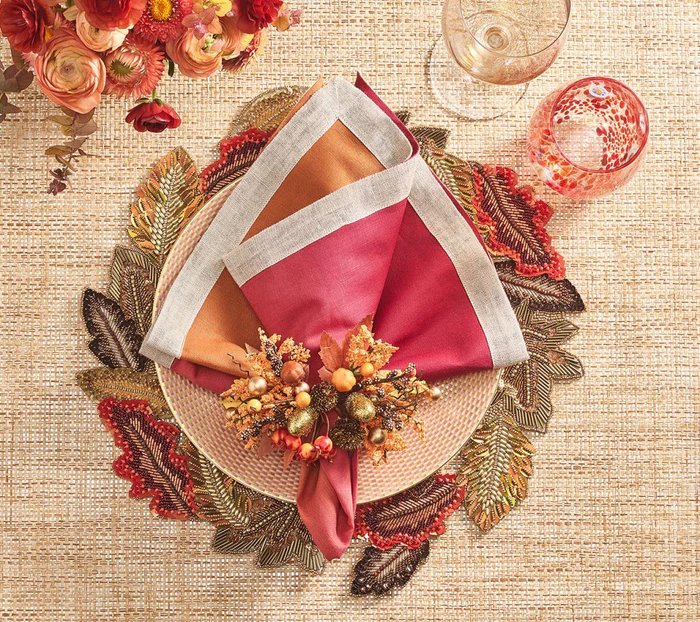 An image of Kim Seybert Fall Frolic Napkin Ring - Set of 4