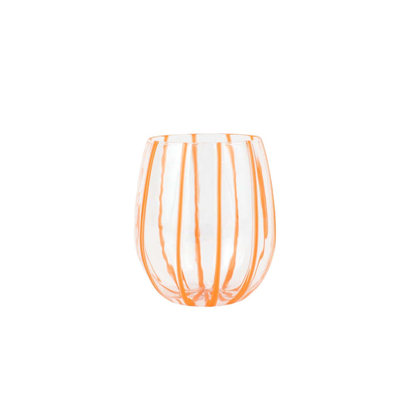 An image of Vietri Nuovo Stripe Stemless Wine Glass