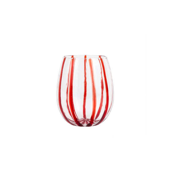 An image of Vietri Nuovo Stripe Stemless Wine Glass