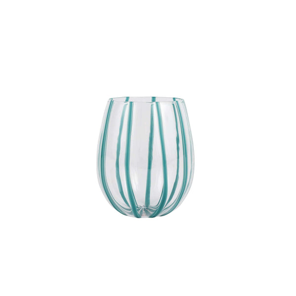 An image of Vietri Nuovo Stripe Stemless Wine Glass
