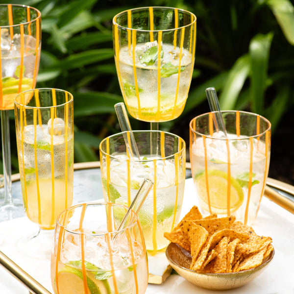 An image of Vietri Nuovo Stripe Wine Glass