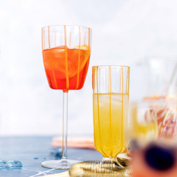 An image of Vietri Nuovo Stripe Wine Glass