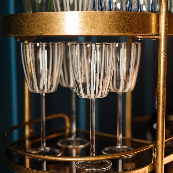 An image of Vietri Nuovo Stripe Wine Glass