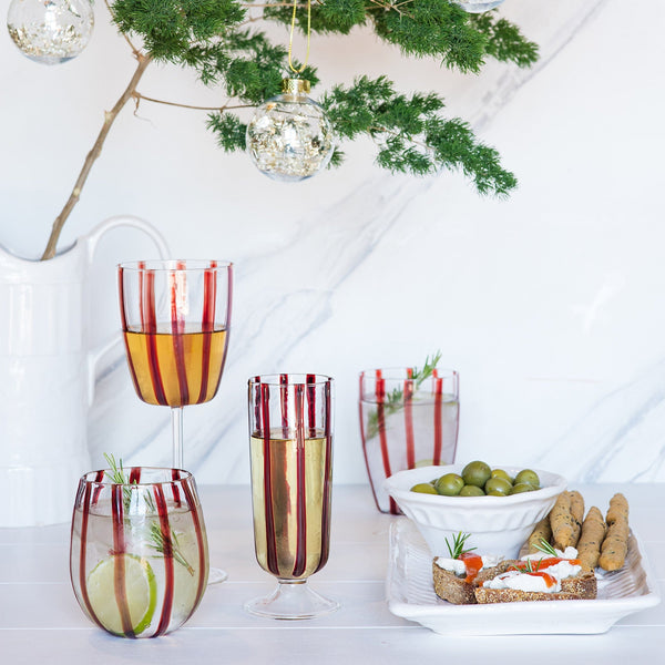 An image of Vietri Nuovo Stripe Champagne Glass