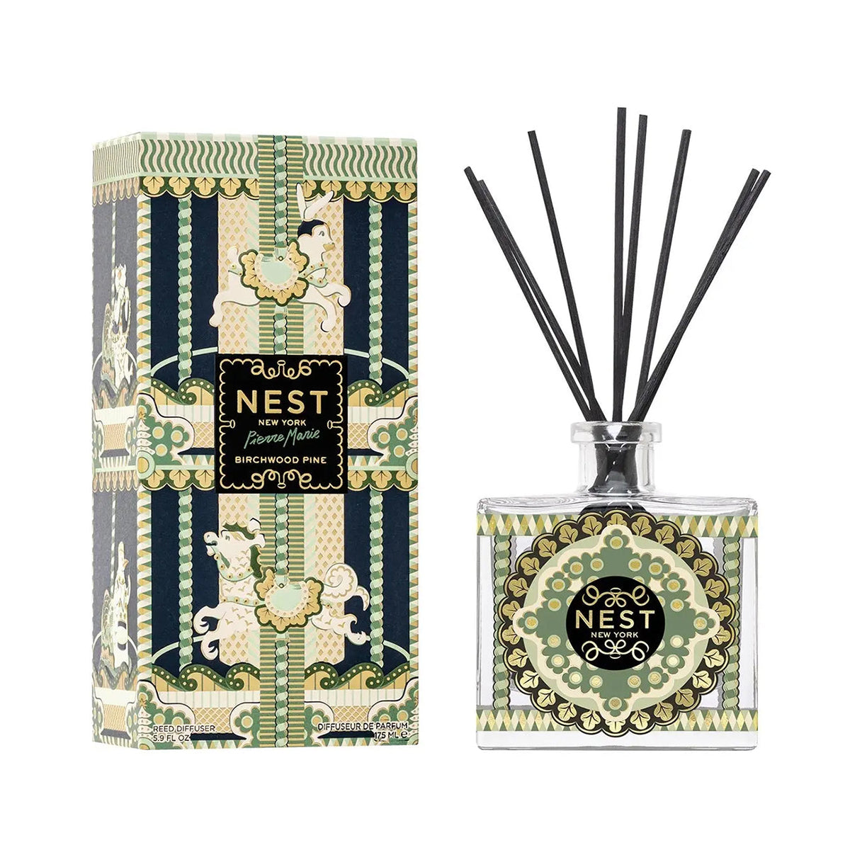 An image of Nest Fragrances Pierre Marie Birchwood Pine Decorative Reed Diffuser 5.9 fl.oz/175 ml