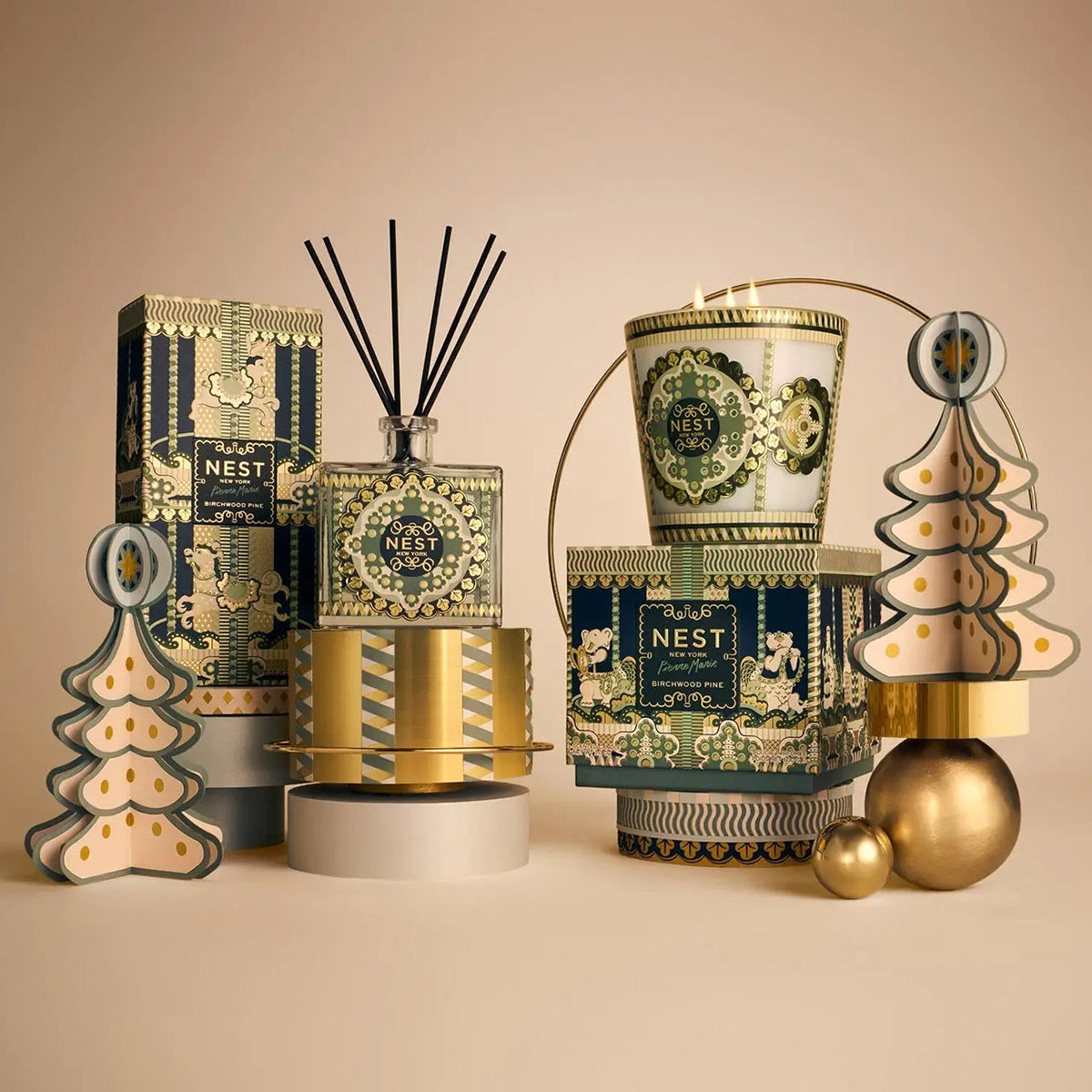An image of Nest Fragrances Pierre Marie Birchwood Pine Decorative Reed Diffuser 5.9 fl.oz/175 ml