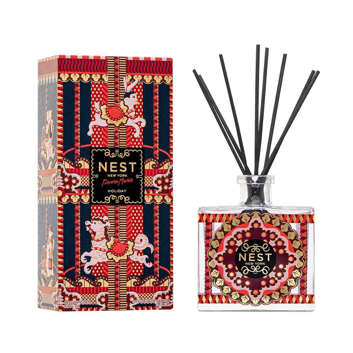 An image of Nest Fragrances Pierre Marie Holiday Decorative Reed Diffuser 5.9 fl.oz/175 ml