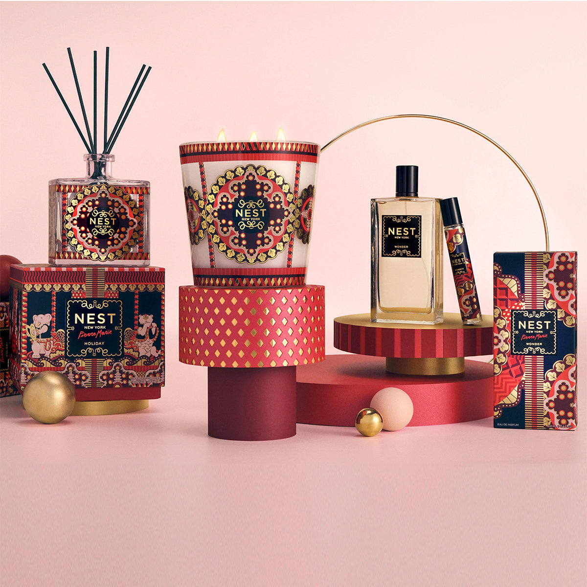 An image of Nest Fragrances Pierre Marie Holiday Decorative Reed Diffuser 5.9 fl.oz/175 ml