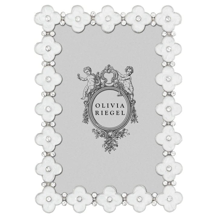 An image of Olivia Riegel White Enamel Clover Frame