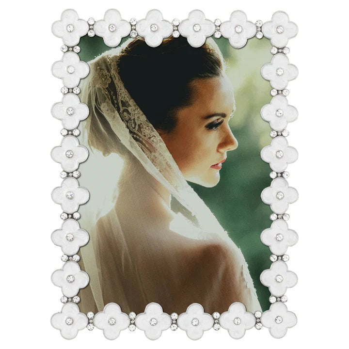 Olivia Riegel White Enamel Clover Frame
