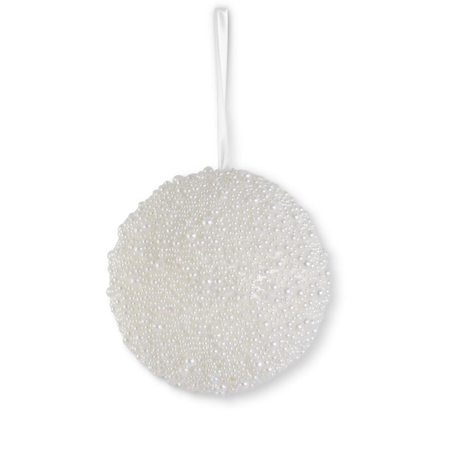 K & K White Pearl Beaded Ornament