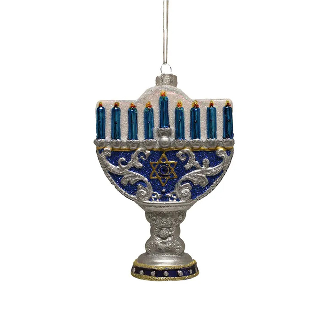 An image of Kurt Adler Noble Gem Happy Hanukkach Lights Ornament