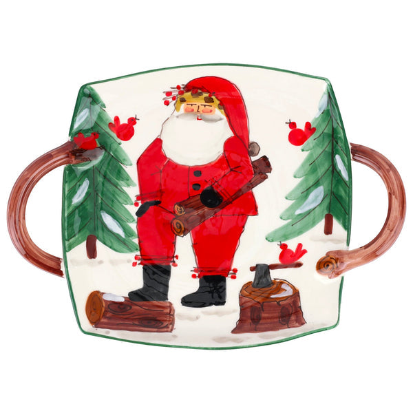 An image of Vietri Old St. Nick Handled Square Platter
