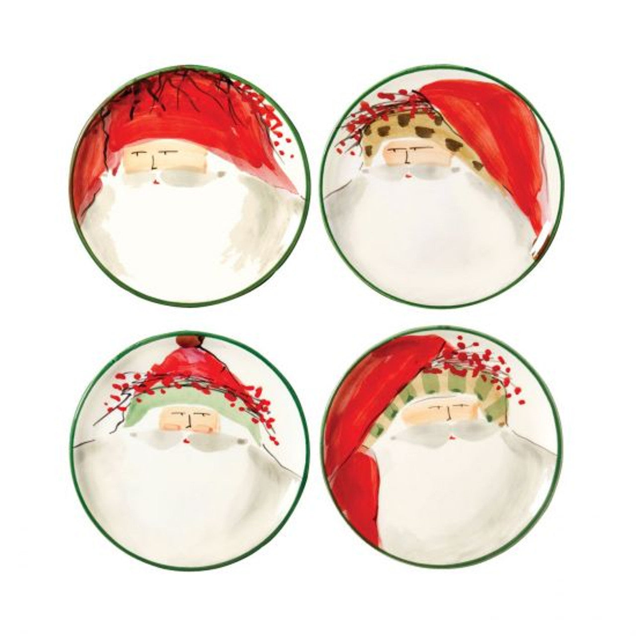 An image of Vietri Old St. Nick Assorted Canape Plates - Set of 4