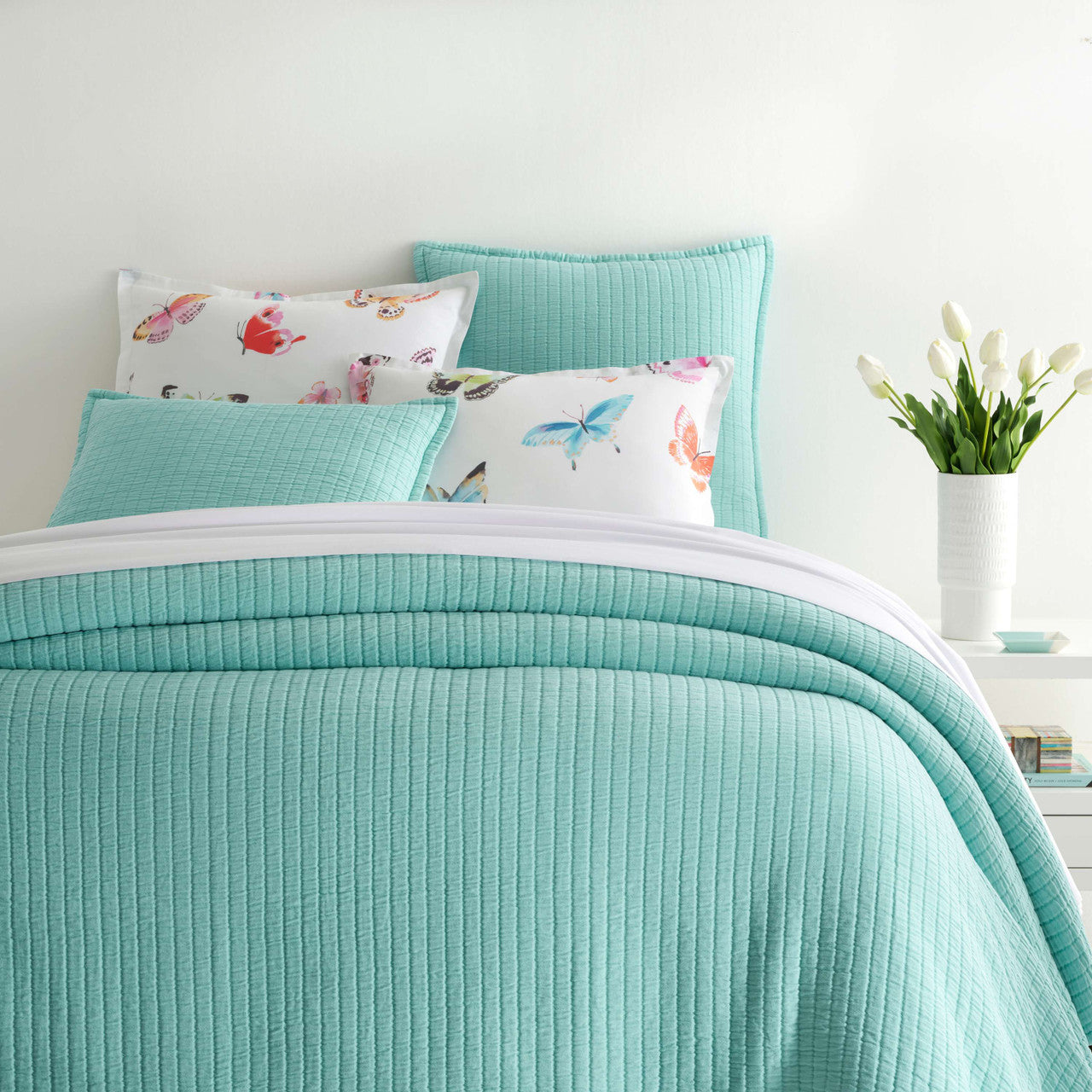 An image of Pine Cone Hill Boyfriend Matelasse Coverlet