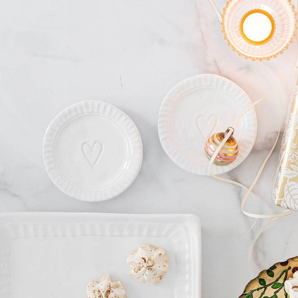 Vietri Pietra Serena Heart Plate