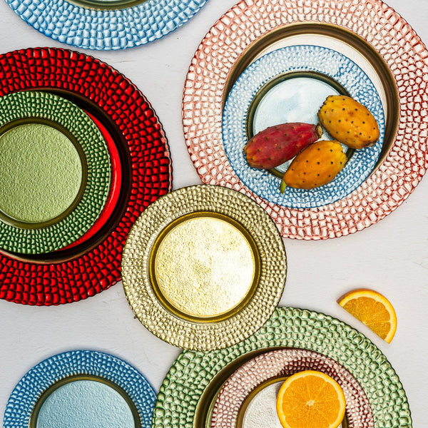An image of Vietri Pelli Glass Salad Plate