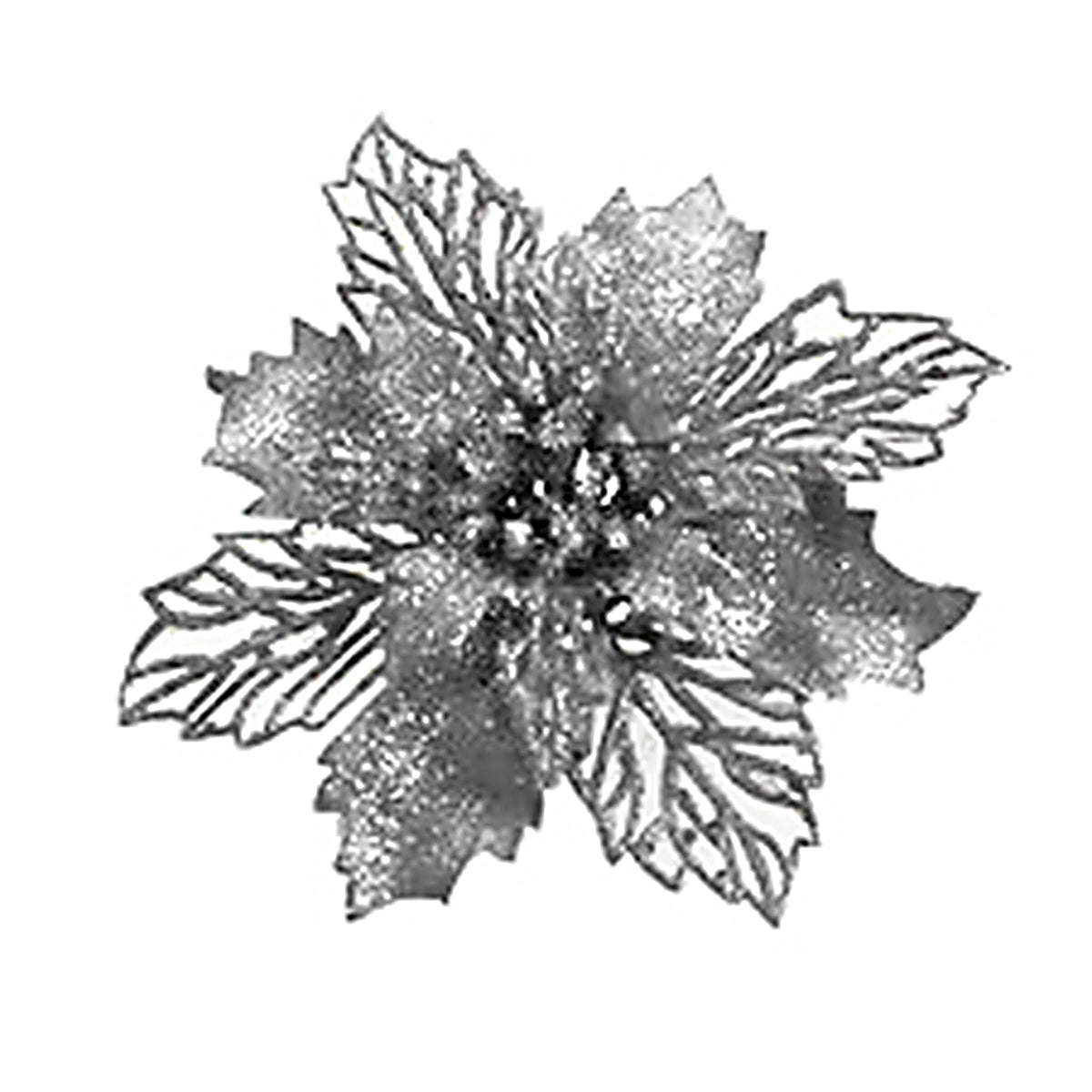 Kurt Adler Glitter Poinseta Clips (Box of 3)