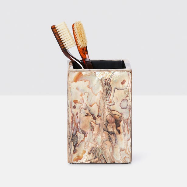 An image of Pigeon and Poodle Adana Marbleized Brush Holder