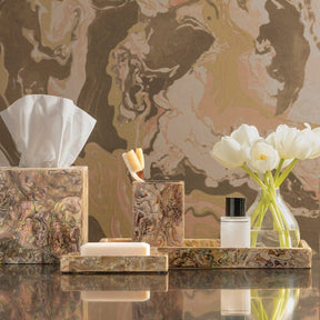 Pigeon and Poodle Adana Marbleized Brush Holder